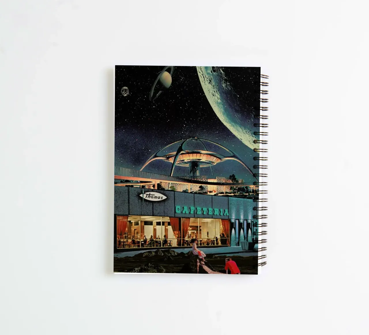 A Postcard From Year 2346 spiral notebook by Frank Moth
