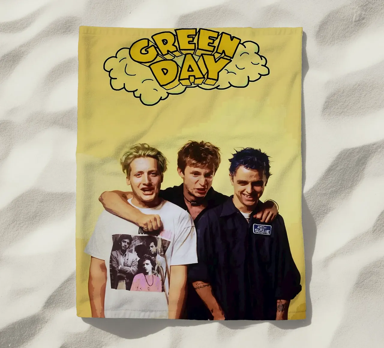 green day band beach towel by vanhesling