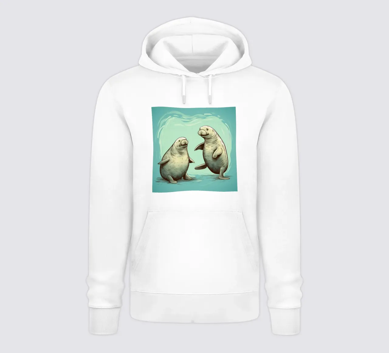 Retro Manatee Duo felpa con cappuccio da Funny Animals