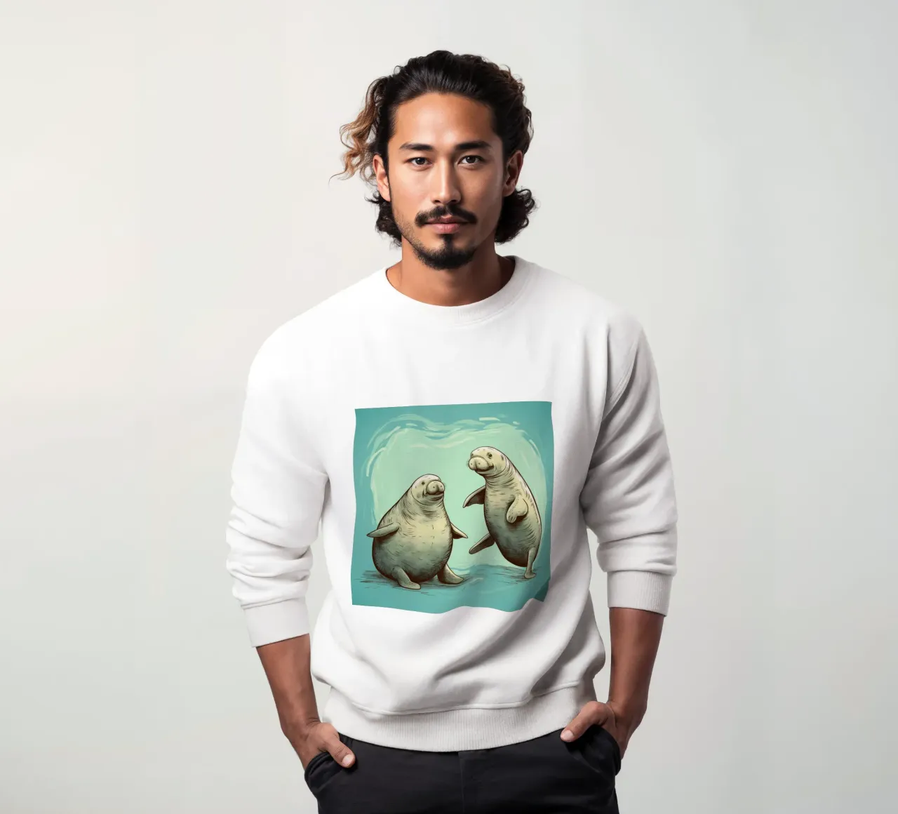 Retro Manatee Duo felpa da Funny Animals