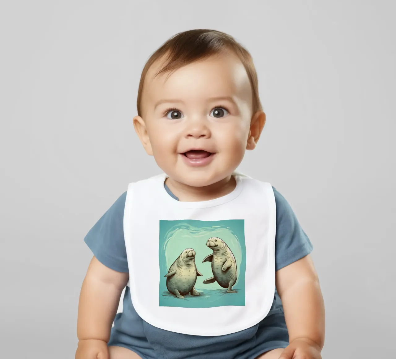 Retro Manatee Duo bavaglino da Funny Animals