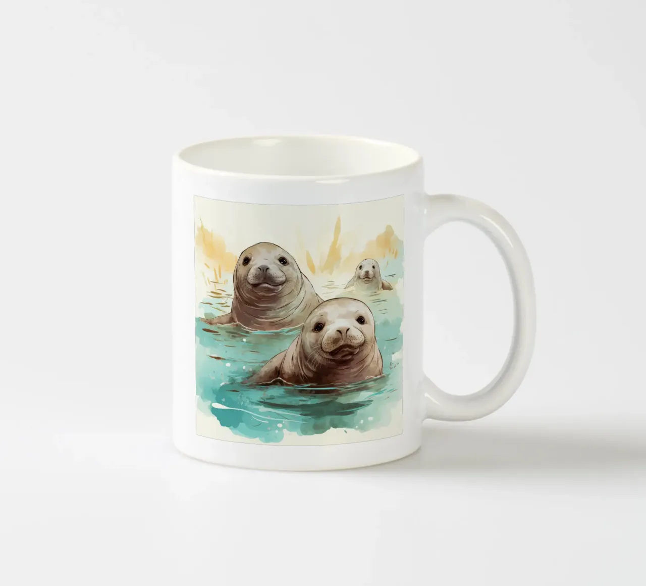 Retro-Seekuh-Gang Keramik Tasse von Funny Animals