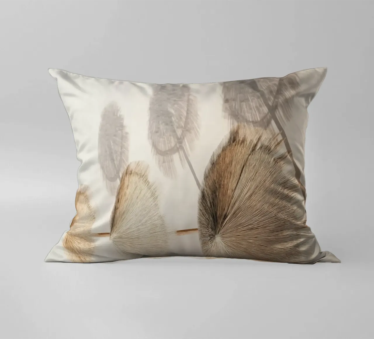Straw Beach Umbrellas - Minimal Neutral Coastal Poster cuscino da Vela Luna