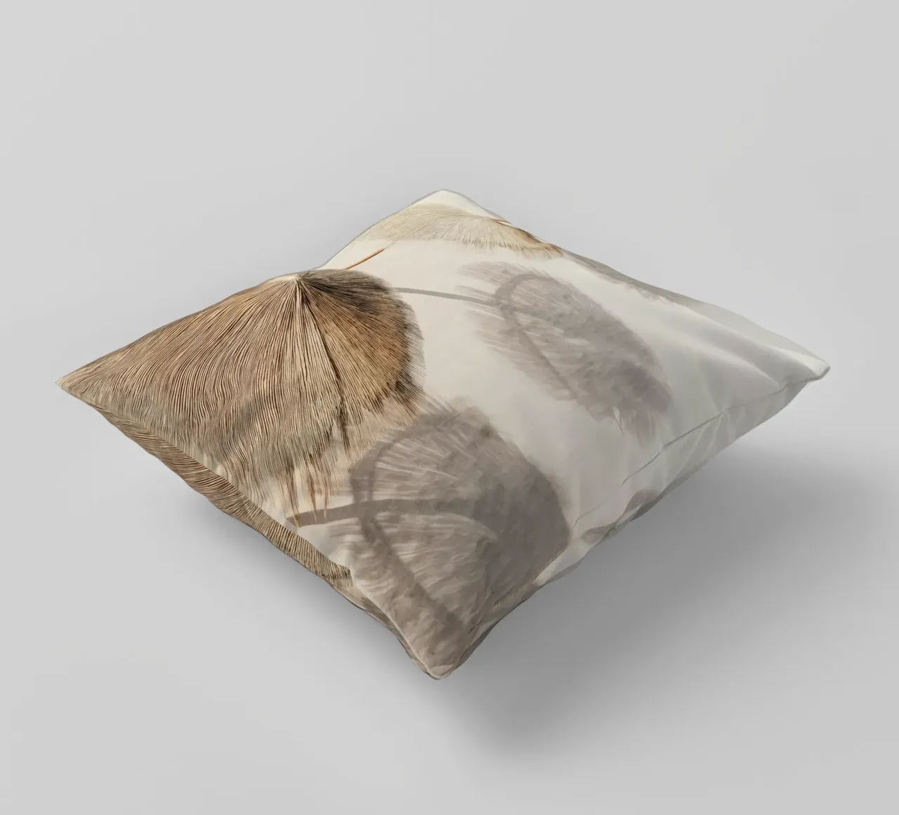 Straw Beach Umbrellas - Minimal Neutral Coastal Poster cuscino da Vela Luna