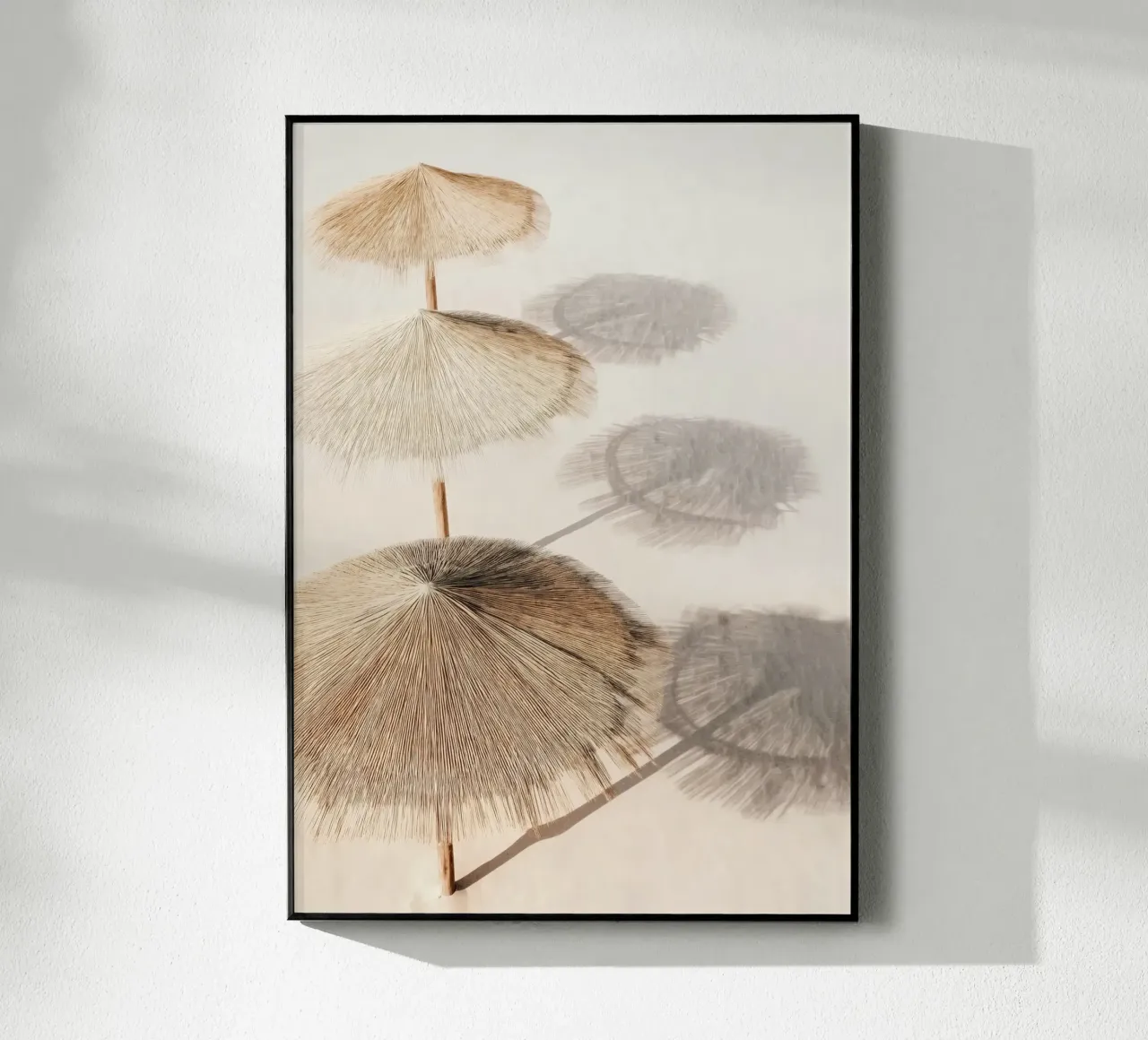 Straw Beach Umbrellas - Minimal Neutral Coastal Poster plexiglass da Vela Luna