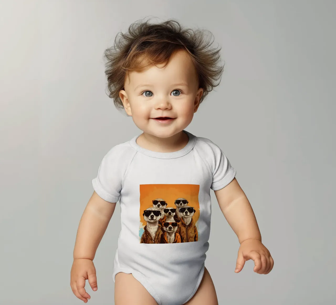 Retro Meerkat Gang body neonato maniche corte da Funny Animals