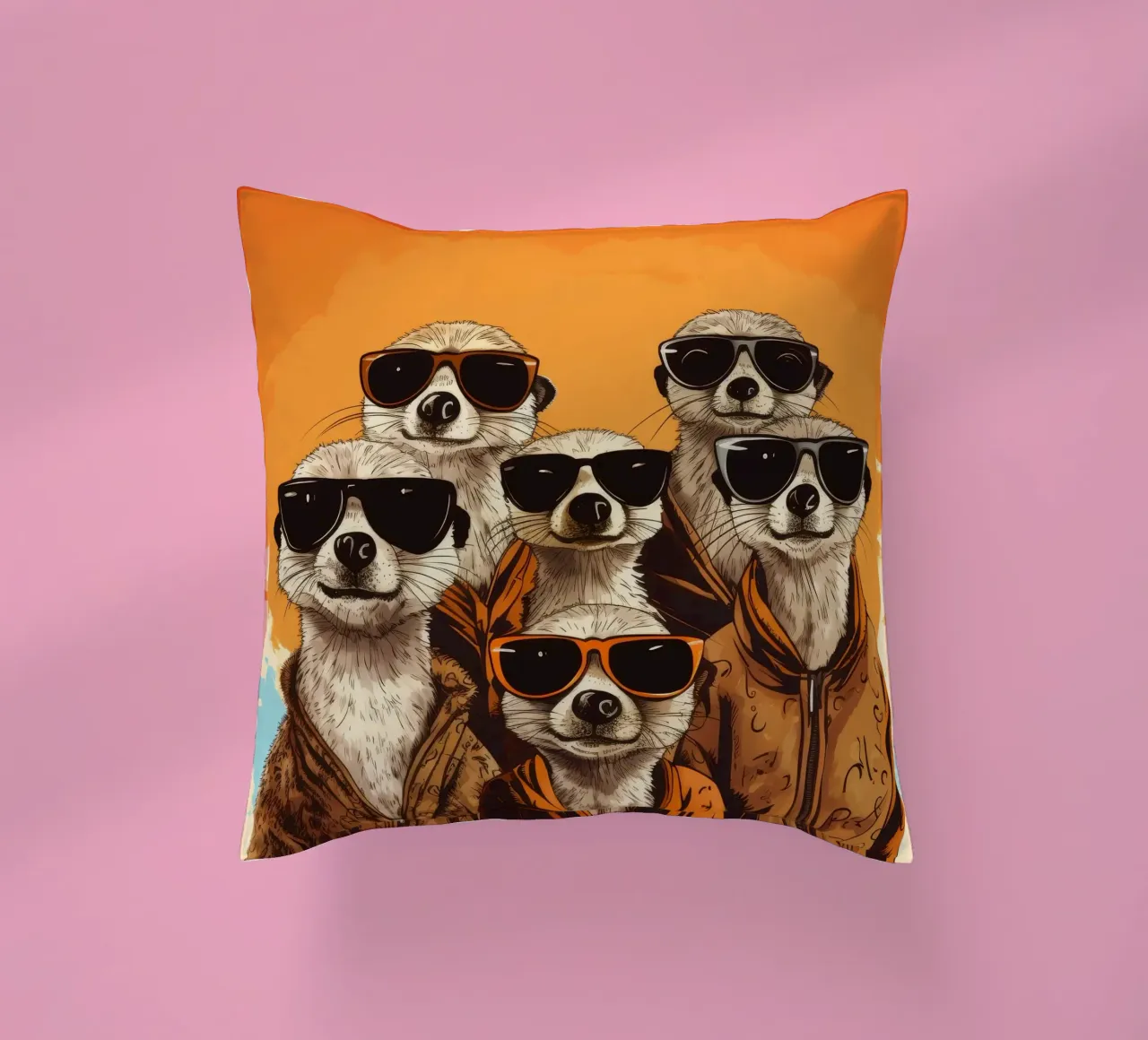 Retro Meerkat Gang cuscino da Funny Animals