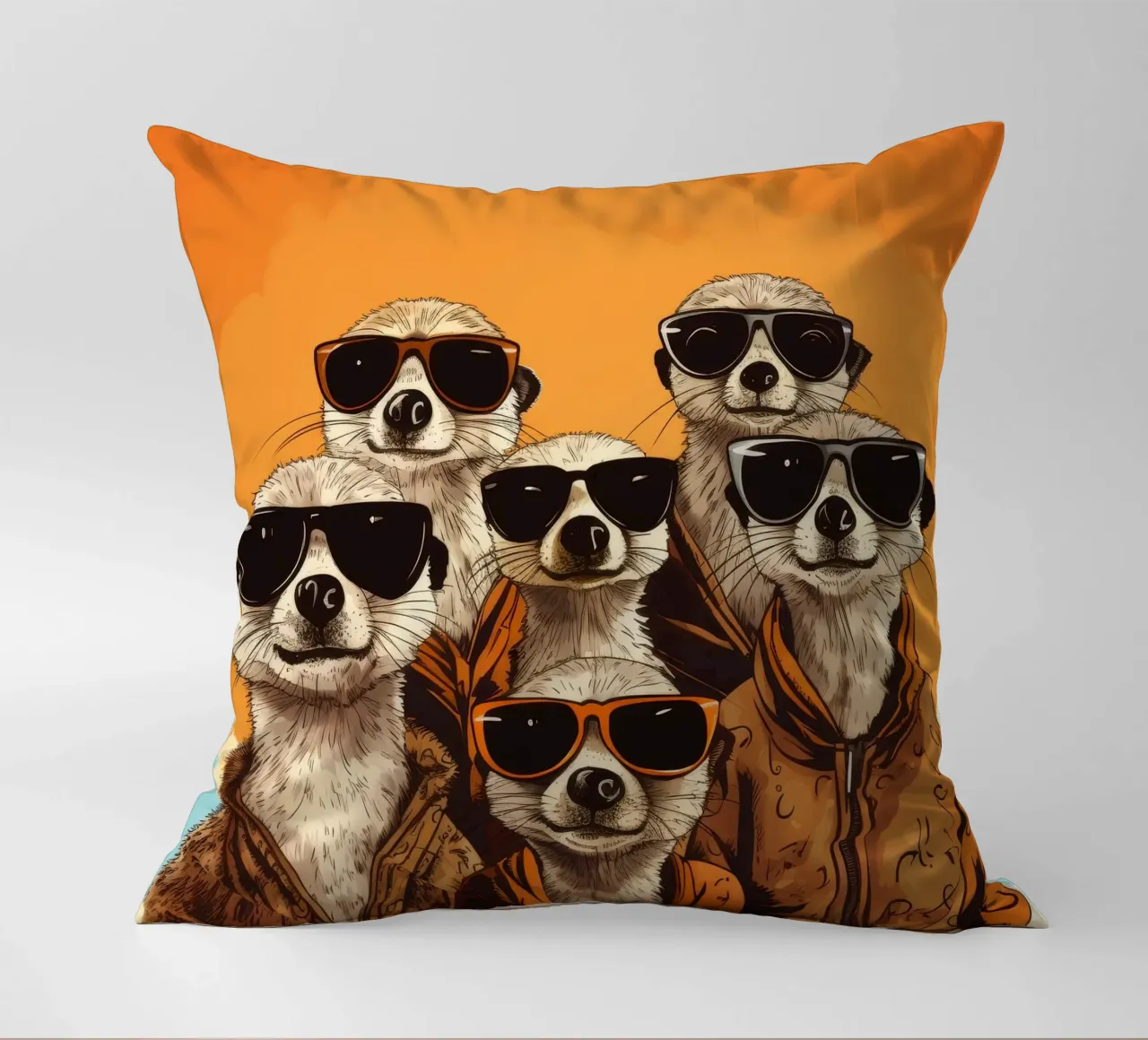 Retro Meerkat Gang cuscino da Funny Animals