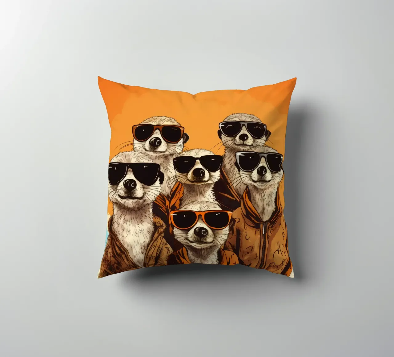 Retro Meerkat Gang cuscino da Funny Animals