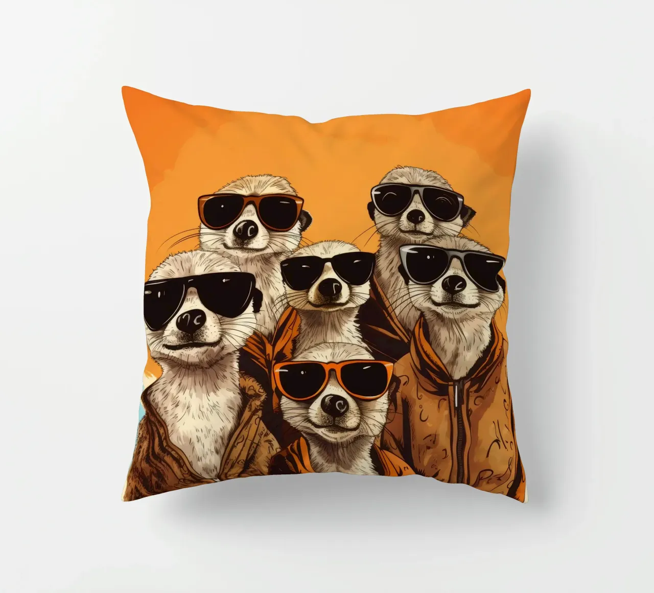 Retro Meerkat Gang cuscino da Funny Animals