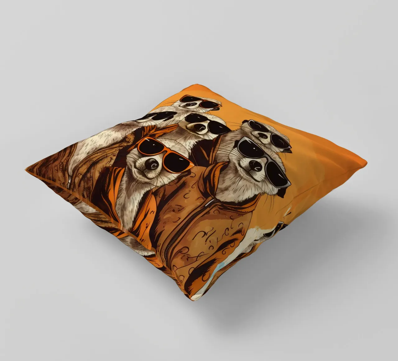 Retro Meerkat Gang cuscino da Funny Animals