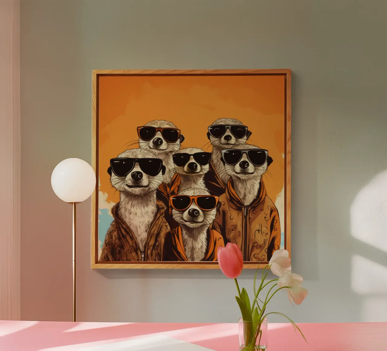 Pandilla de suricatas retro metacrilato de Funny Animals