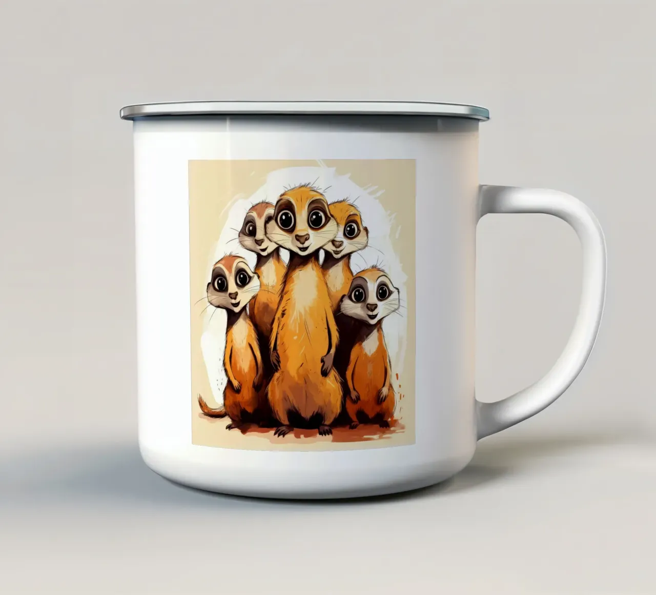 Retro Meerkat Gang tazza in smalto da Funny Animals