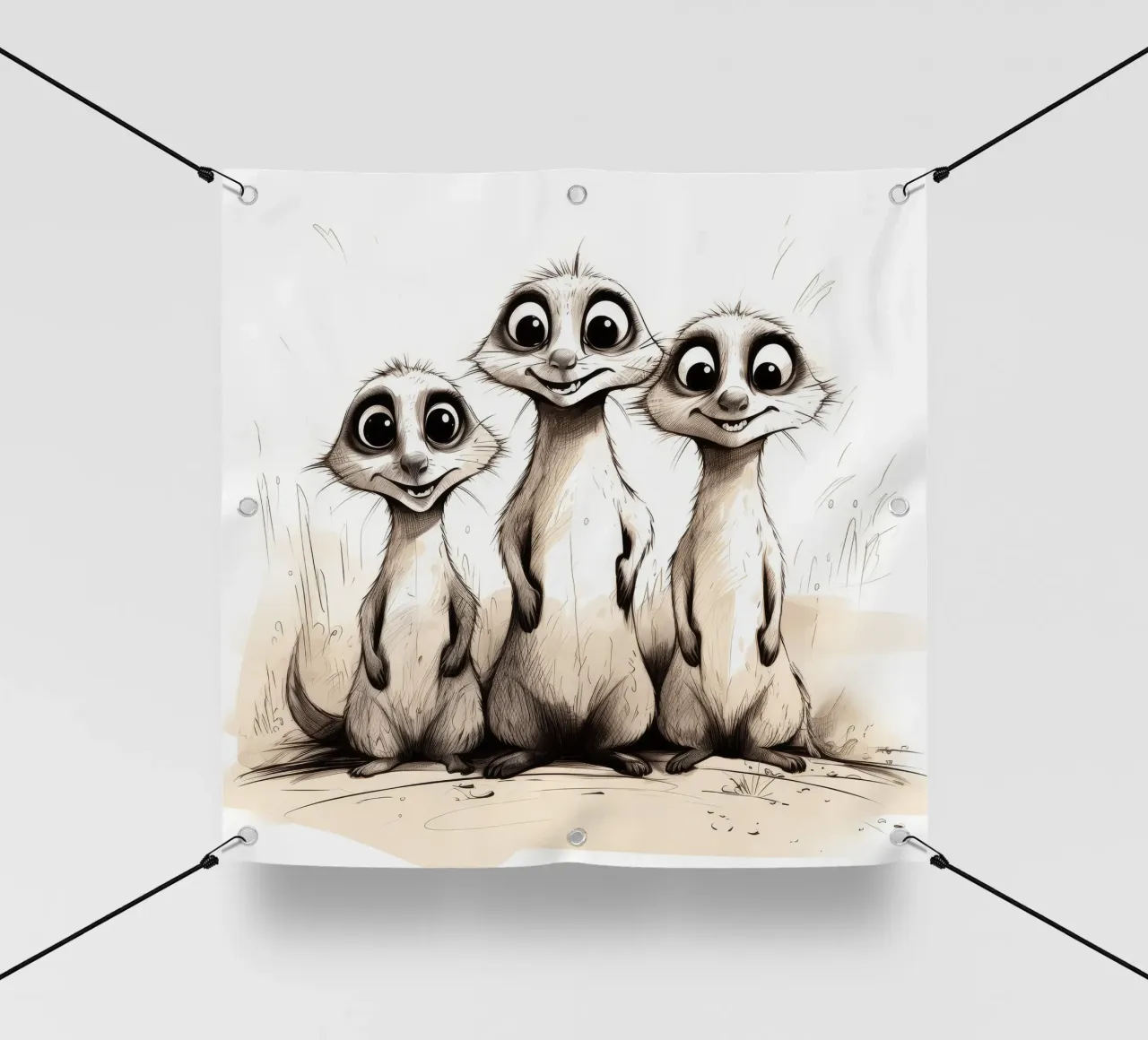 Retro Meerkat Gang telo in pvc da Funny Animals
