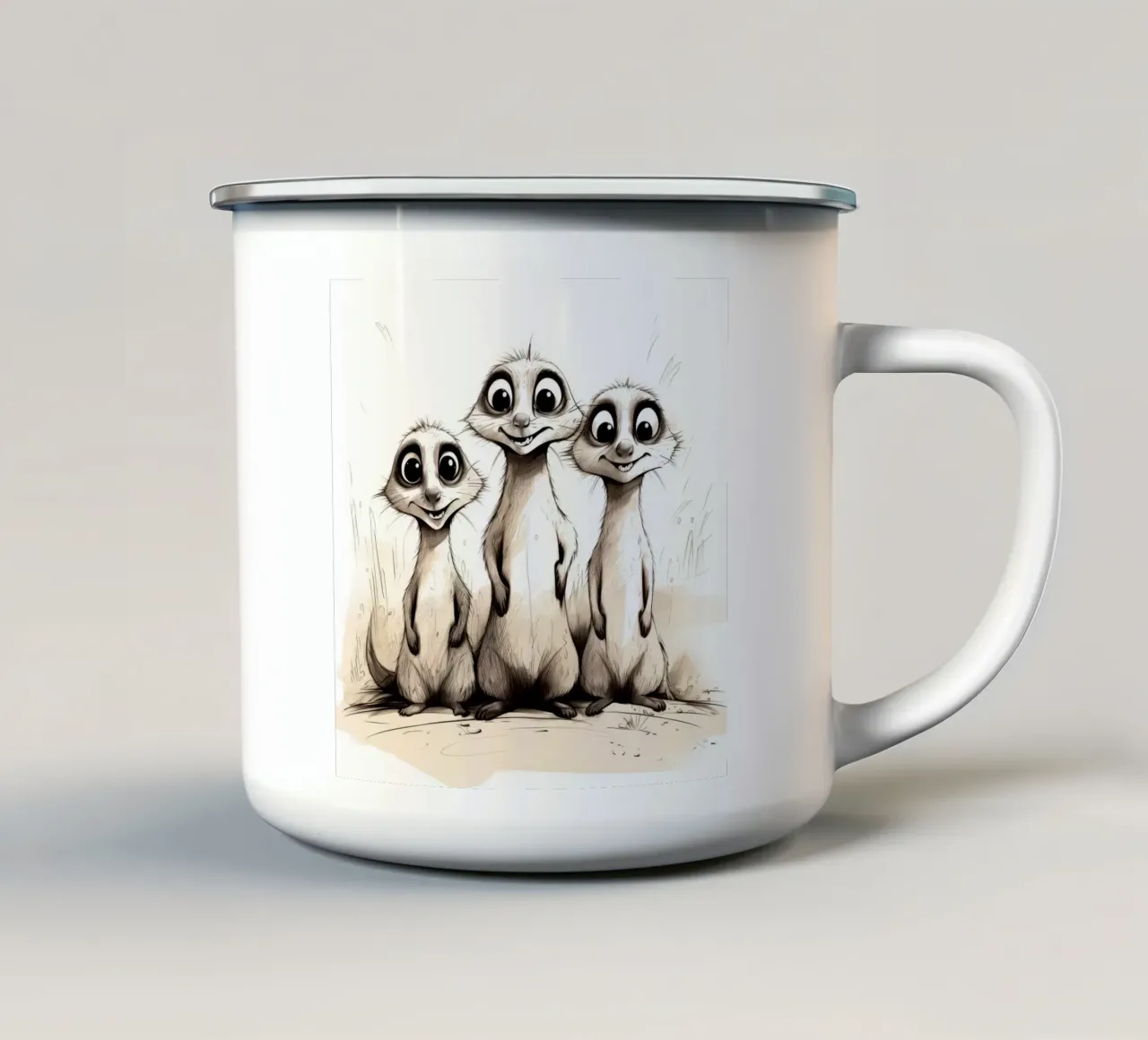 Retro Meerkat Gang tazza in smalto da Funny Animals