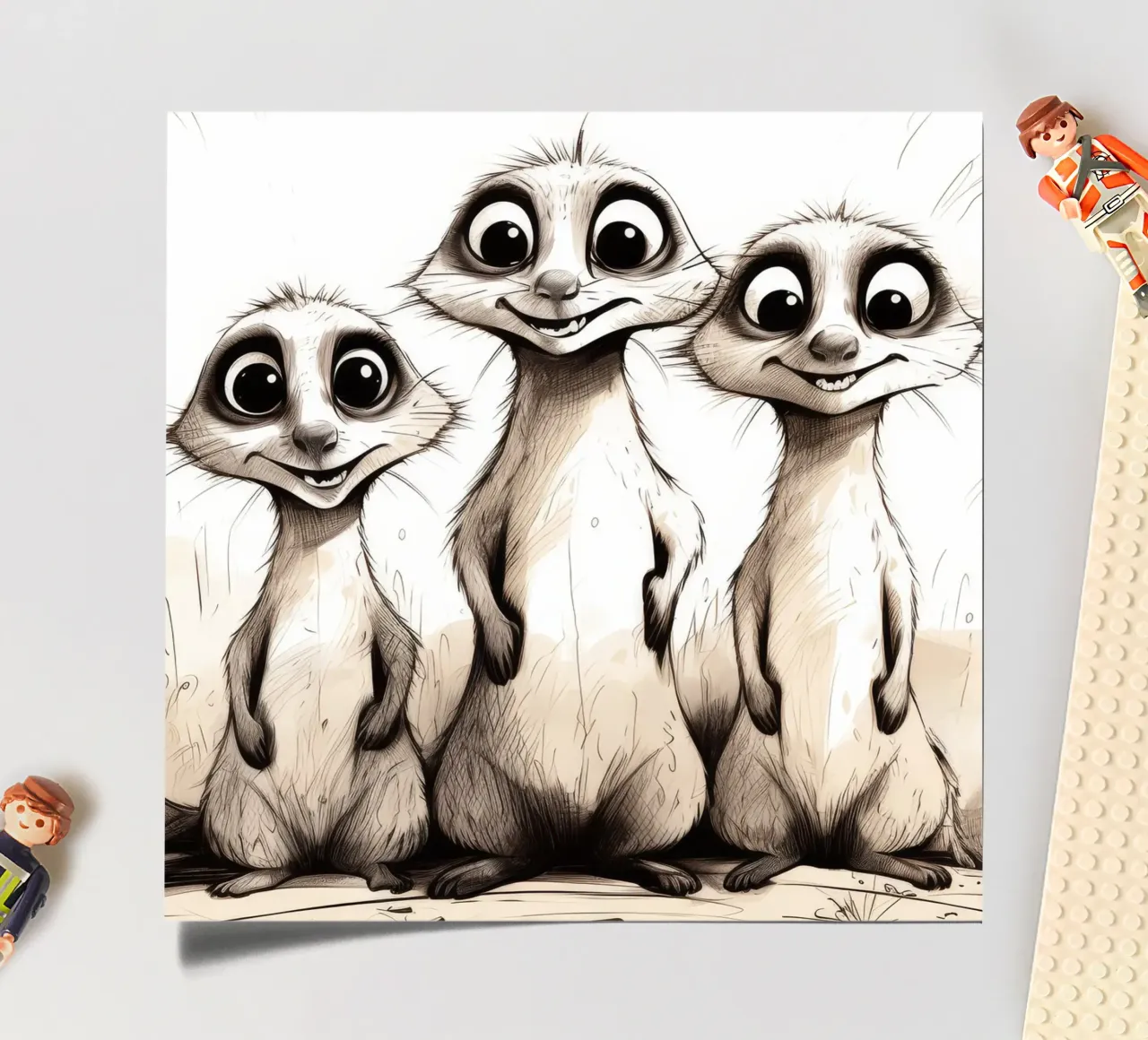 Retro Meerkat Gang Stickerbogen von Funny Animals