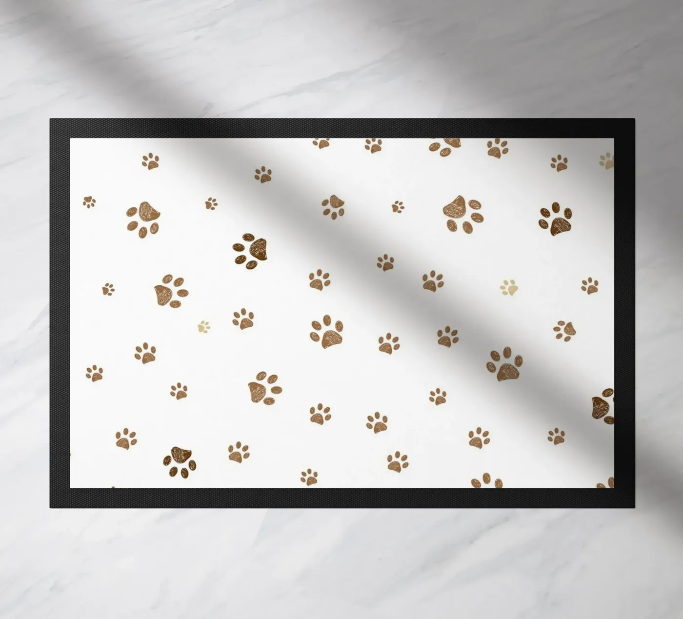Brown paw prints pattern doormat by gulsengunel