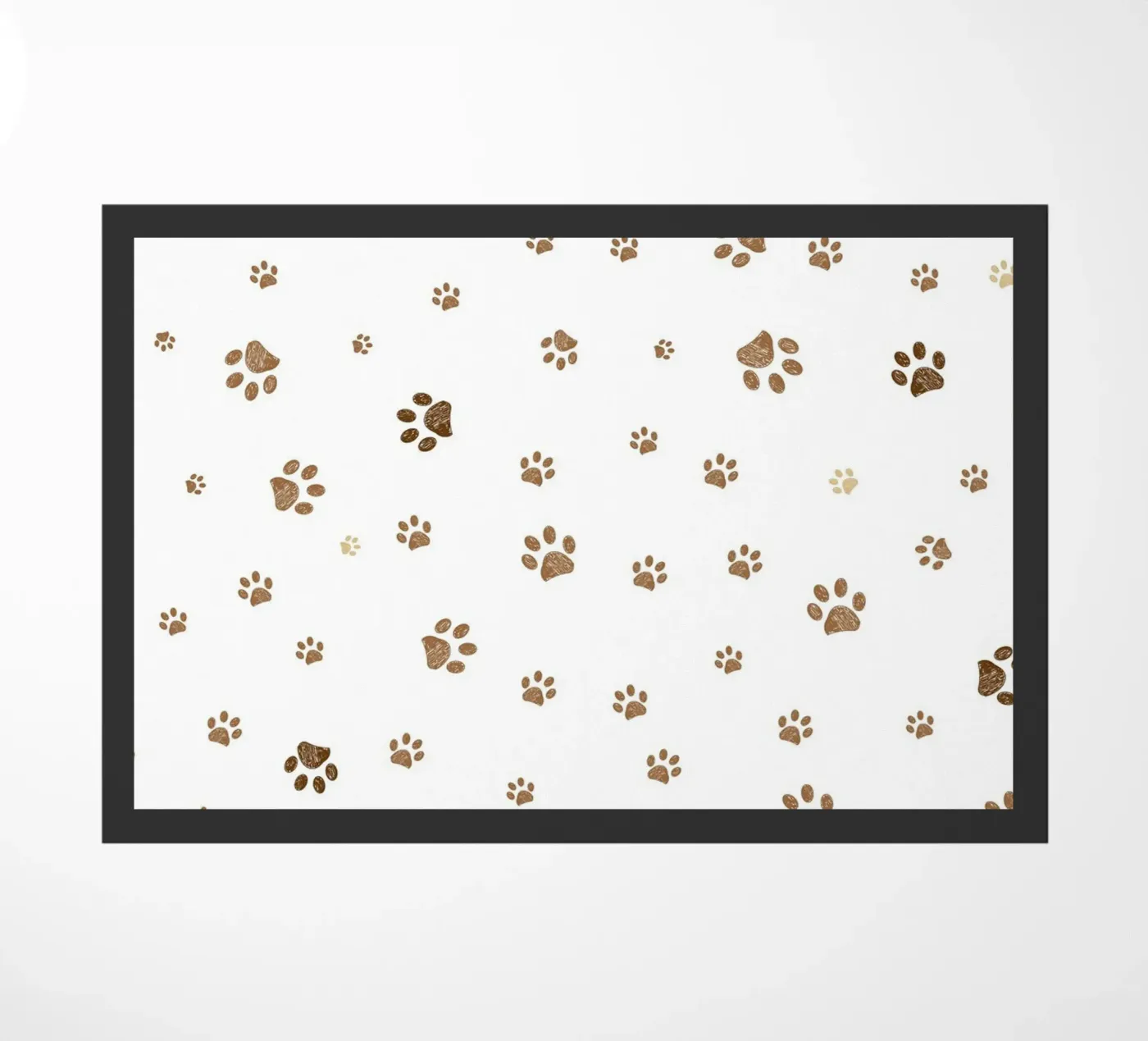 Brown paw prints pattern doormat by gulsengunel