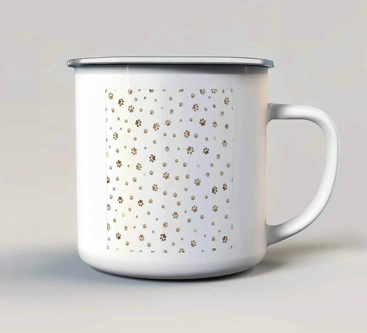 Modello con impronte di zampe marroni tazza in smalto da gulsengunel
