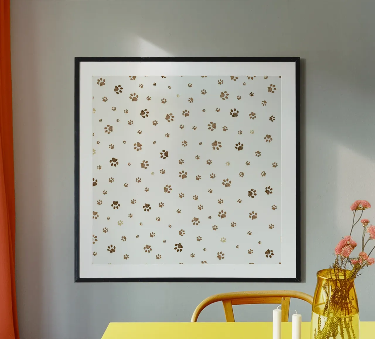 Modello con impronte di zampe marroni carta hahnemühle da gulsengunel