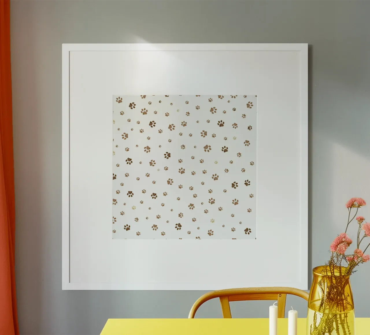 Modello con impronte di zampe marroni carta hahnemühle da gulsengunel