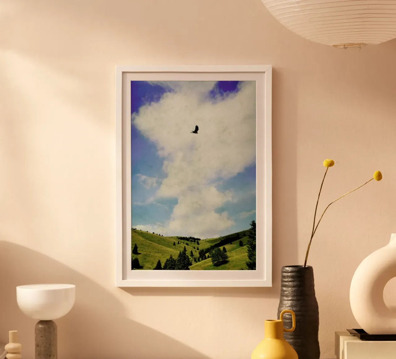 The Hawk poster con telaio in alluminio da Angelo Cerantola