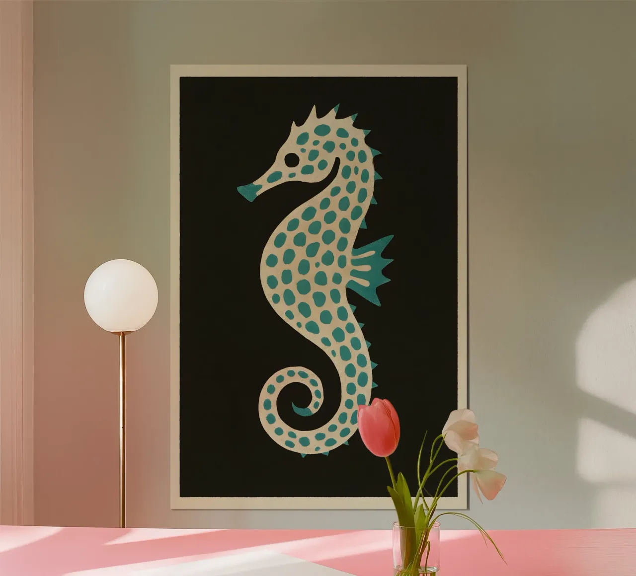 Lagoon Seahorse – Calm Coastal Print poster da Tide & Texture