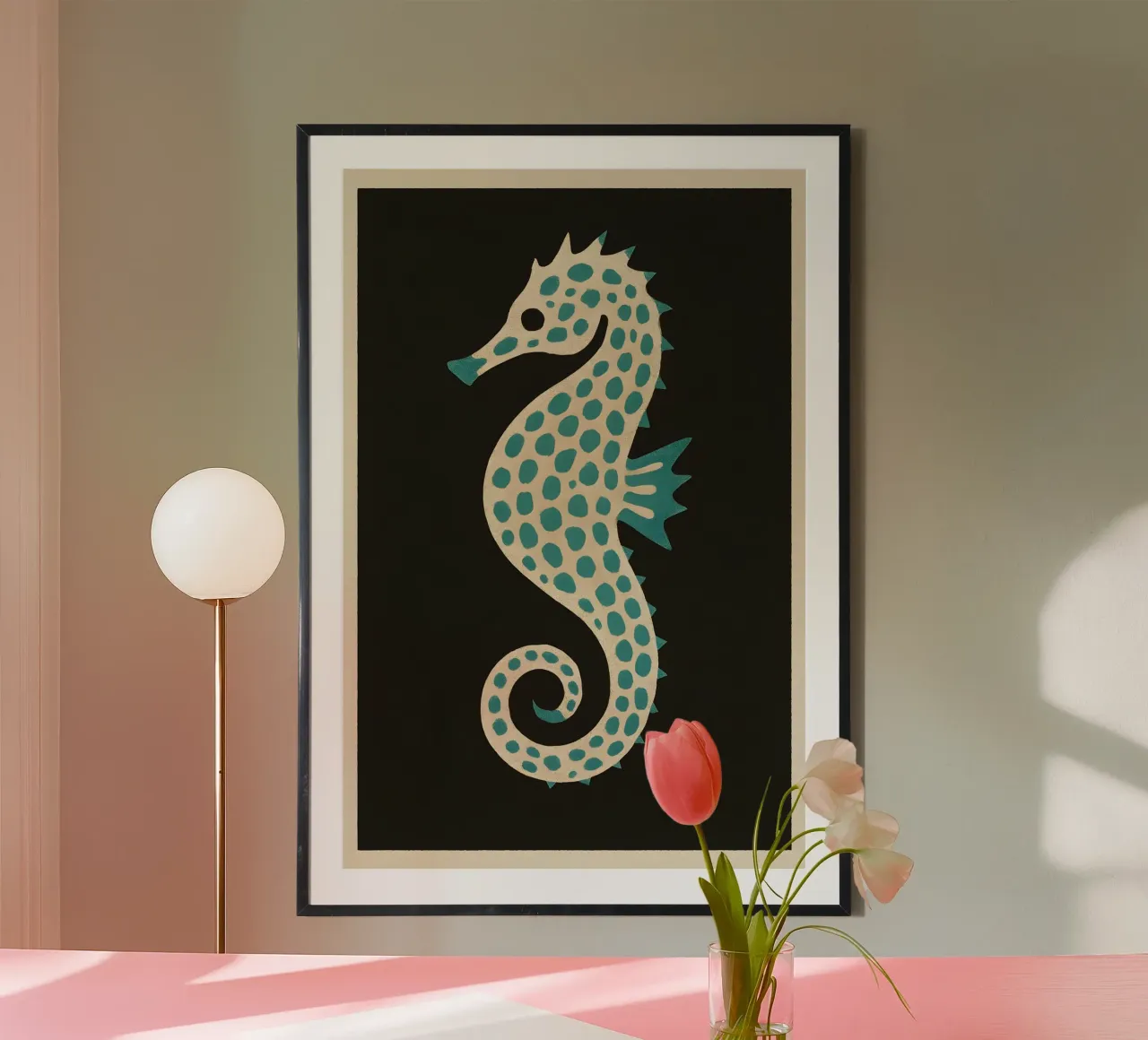 Lagoon Seahorse – Calm Coastal Print poster da Tide & Texture