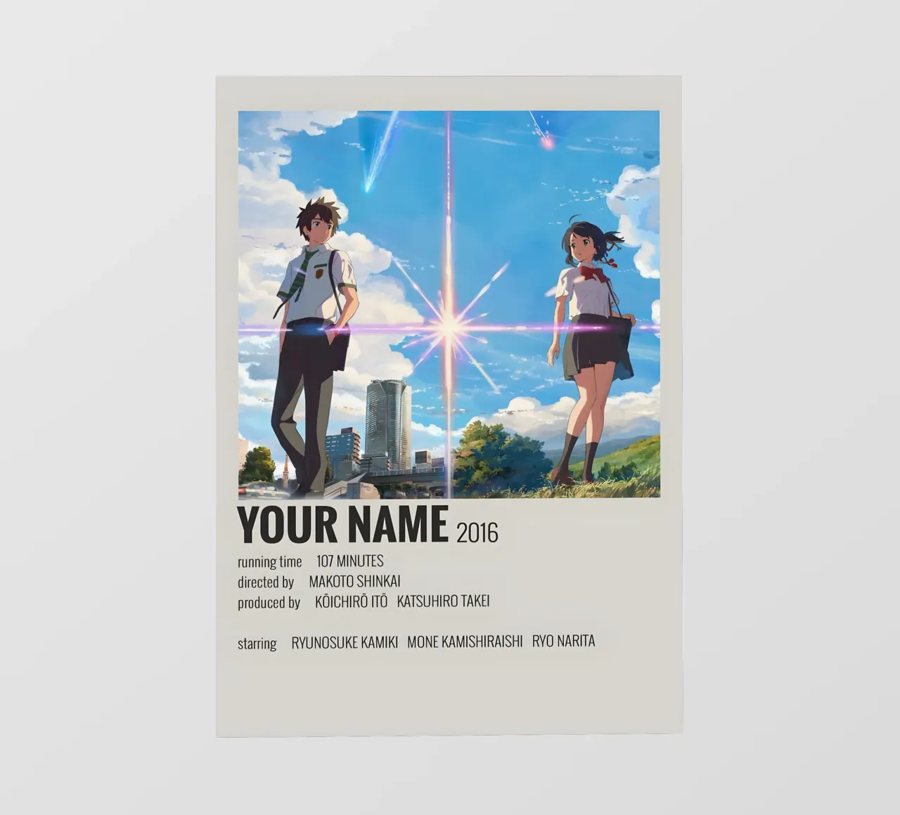 YOUR NAME 2016 pellicola backlit da MVFminimalist