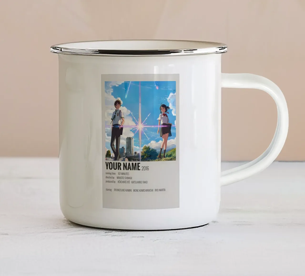 YOUR NAME 2016 tazza in smalto da MVFminimalist