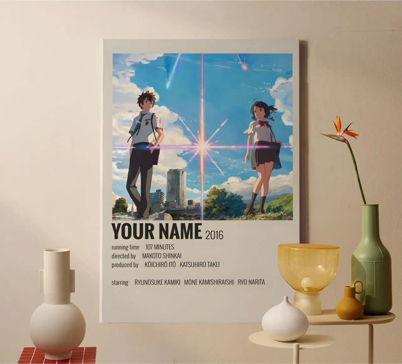 YOUR NAME 2016 tela con Cornice a cassetta da MVFminimalist
