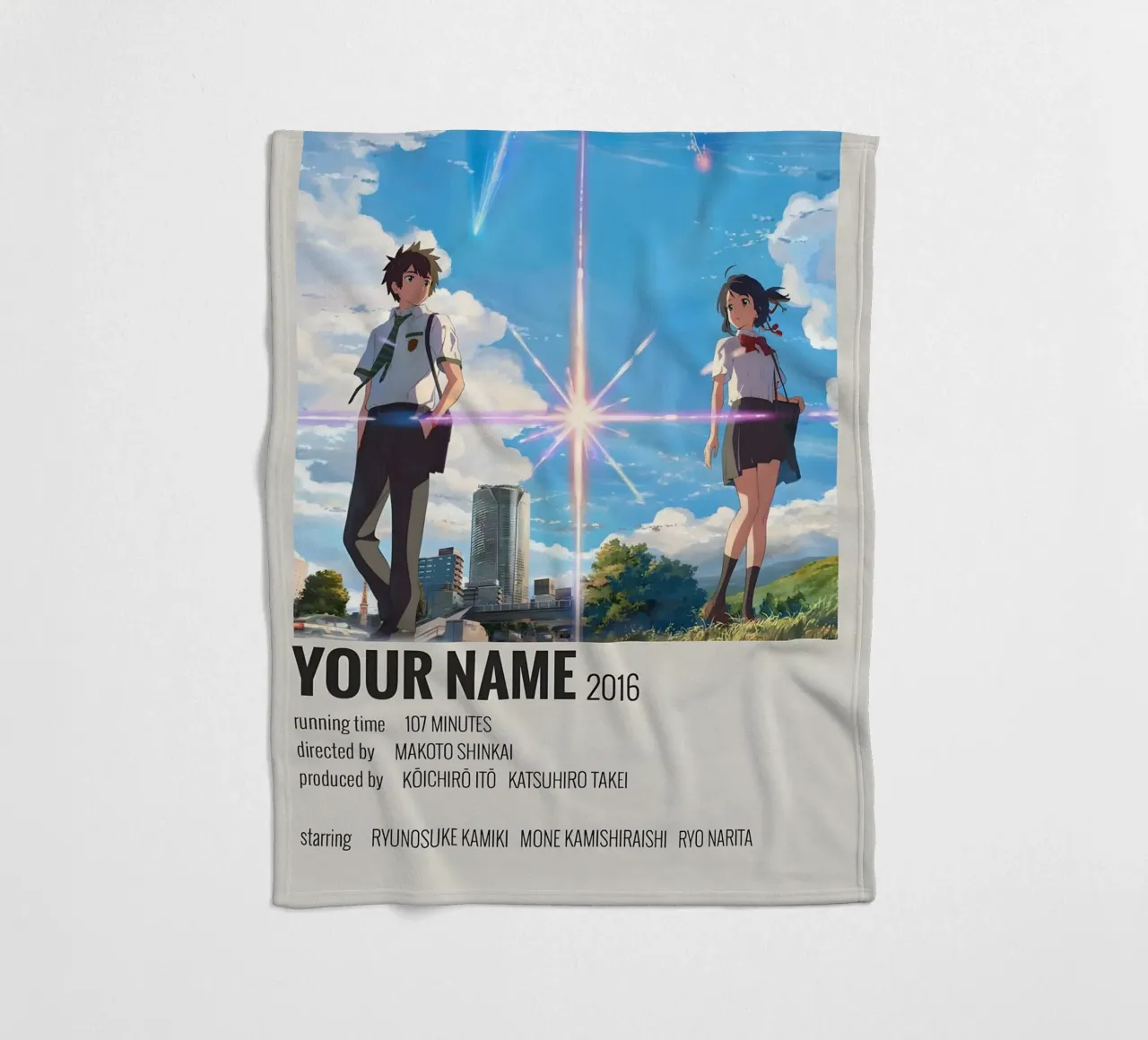 YOUR NAME 2016 coperta in pile da MVFminimalist
