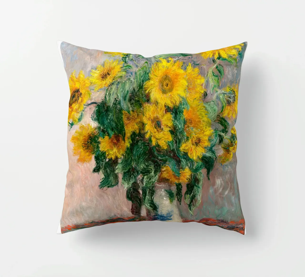 Bouquet di girasoli di Monet 1881 cuscino da Jam Poster