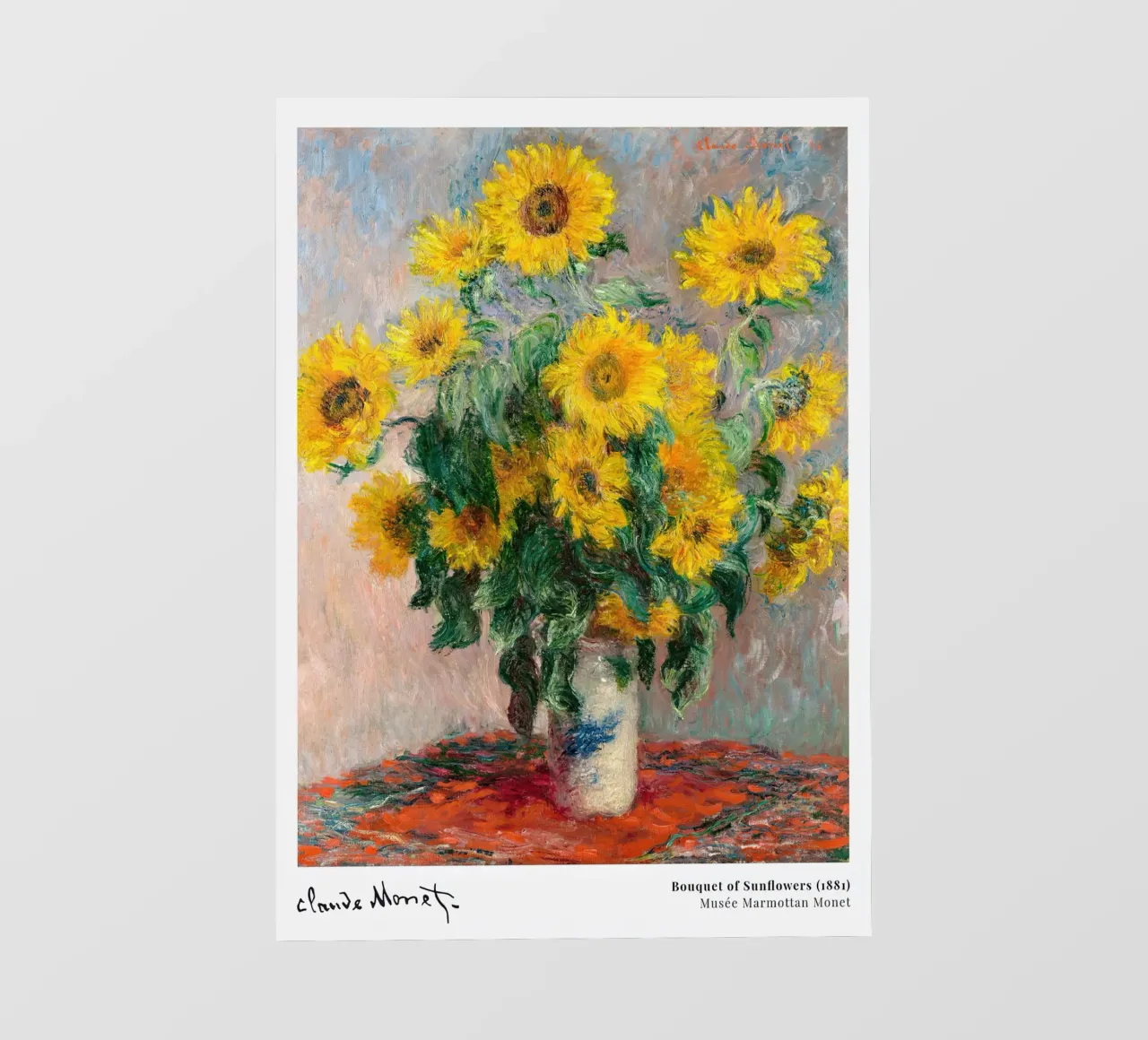 Bouquet di girasoli di Monet 1881 pellicola backlit da Jam Poster