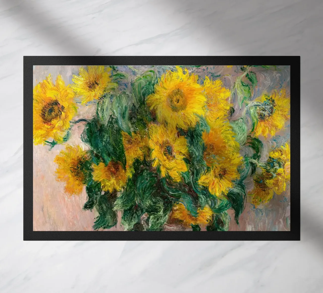 Bouquet di girasoli di Monet 1881 zerbino da Jam Poster