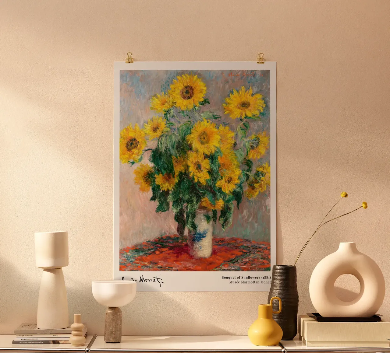 Monet Bouquet of Sunflowers 1881 hahnemühle by Jam Poster
