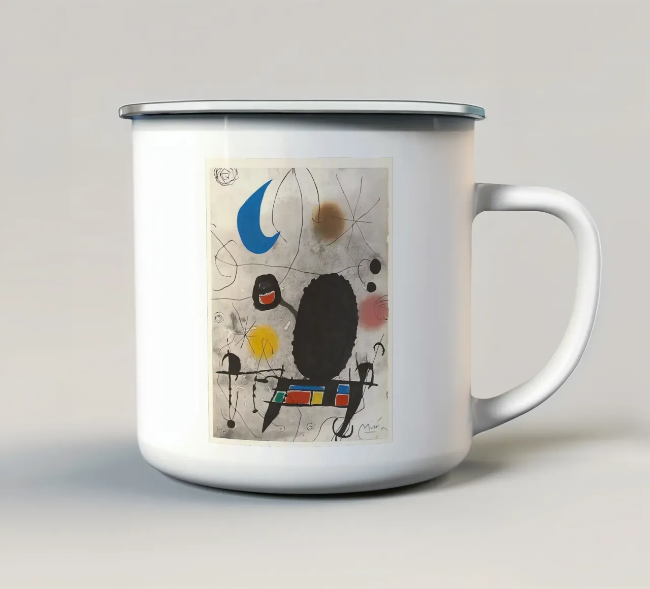 Uccello solare Uccello lunare tazza in smalto da Narciso