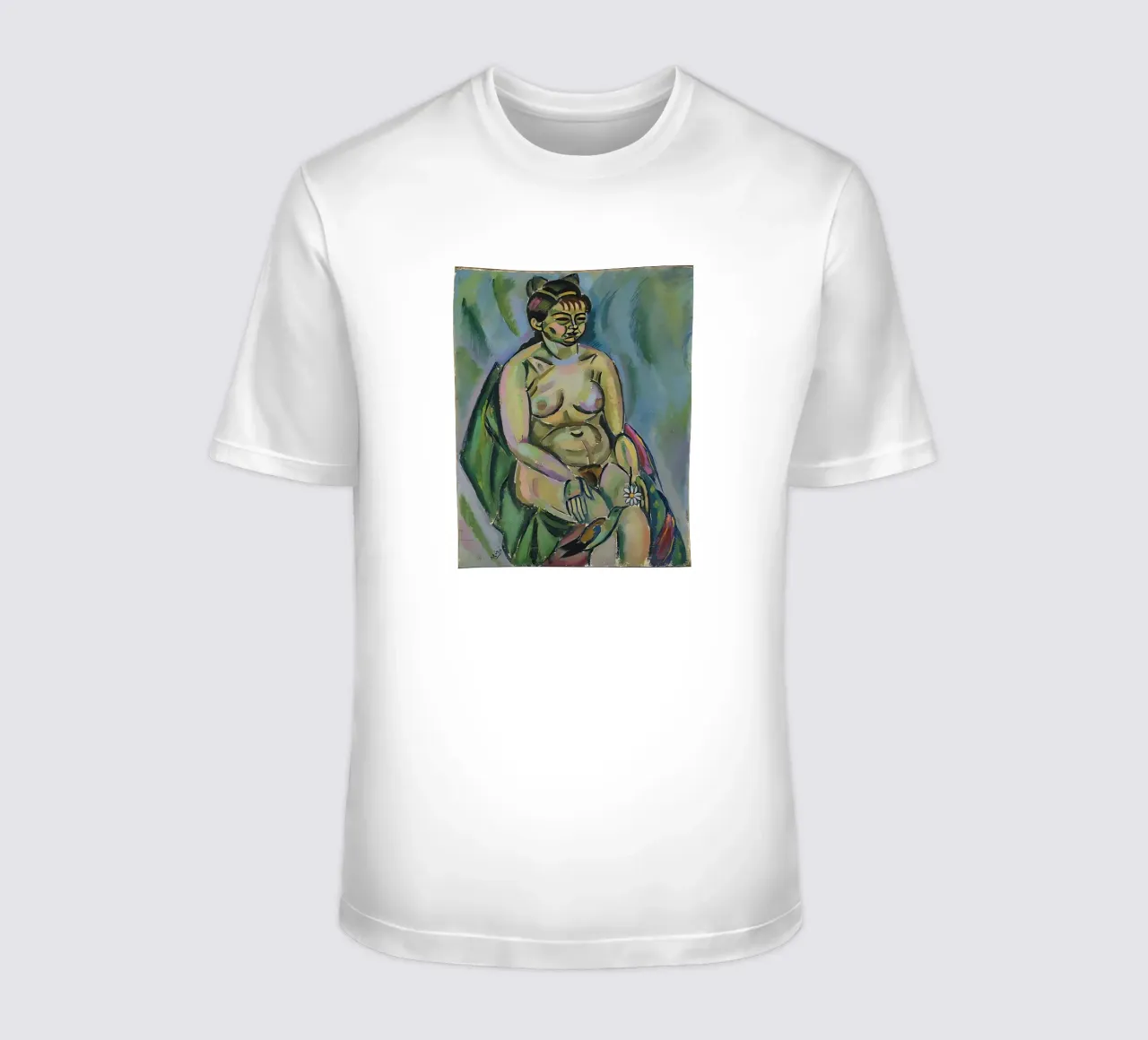 Seated Nude Holding a Flower t-shirt by Narciso