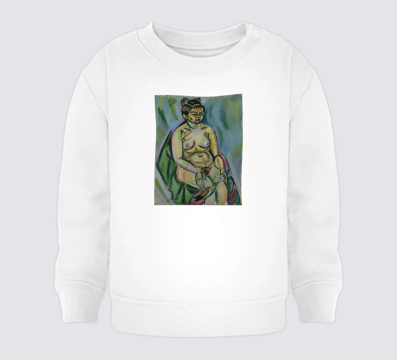 Seated Nude Holding a Flower baby sweatshirt by Narciso