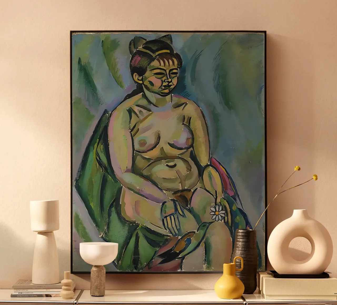 Seated Nude Holding a Flower forex plate by Narciso