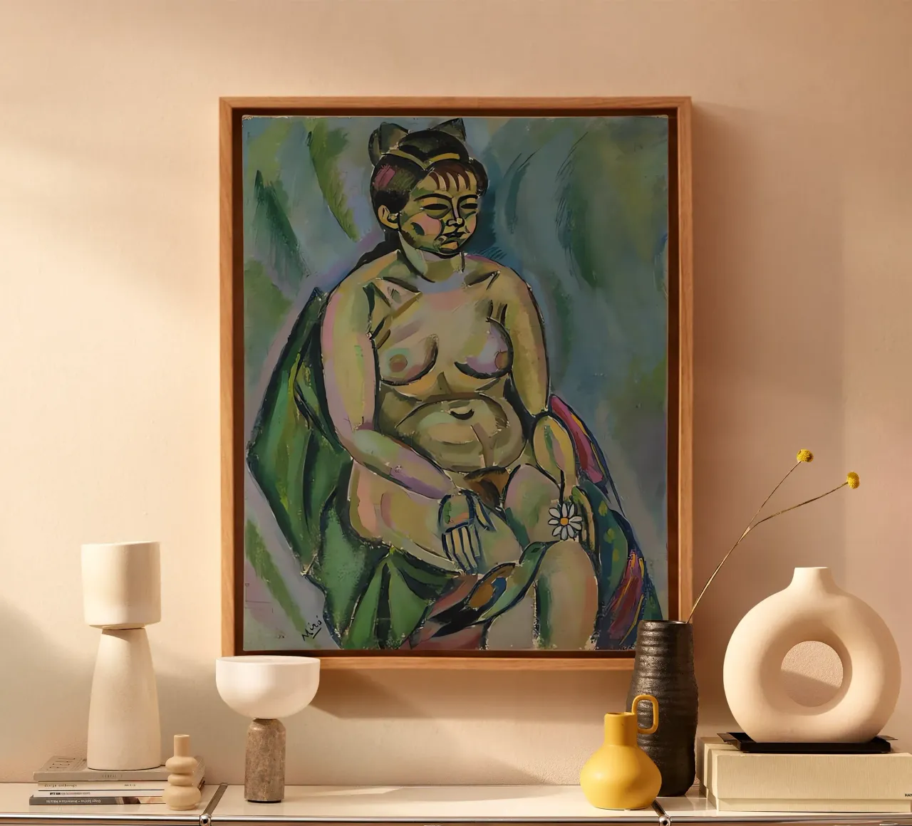 Seated Nude Holding a Flower canvas by Narciso