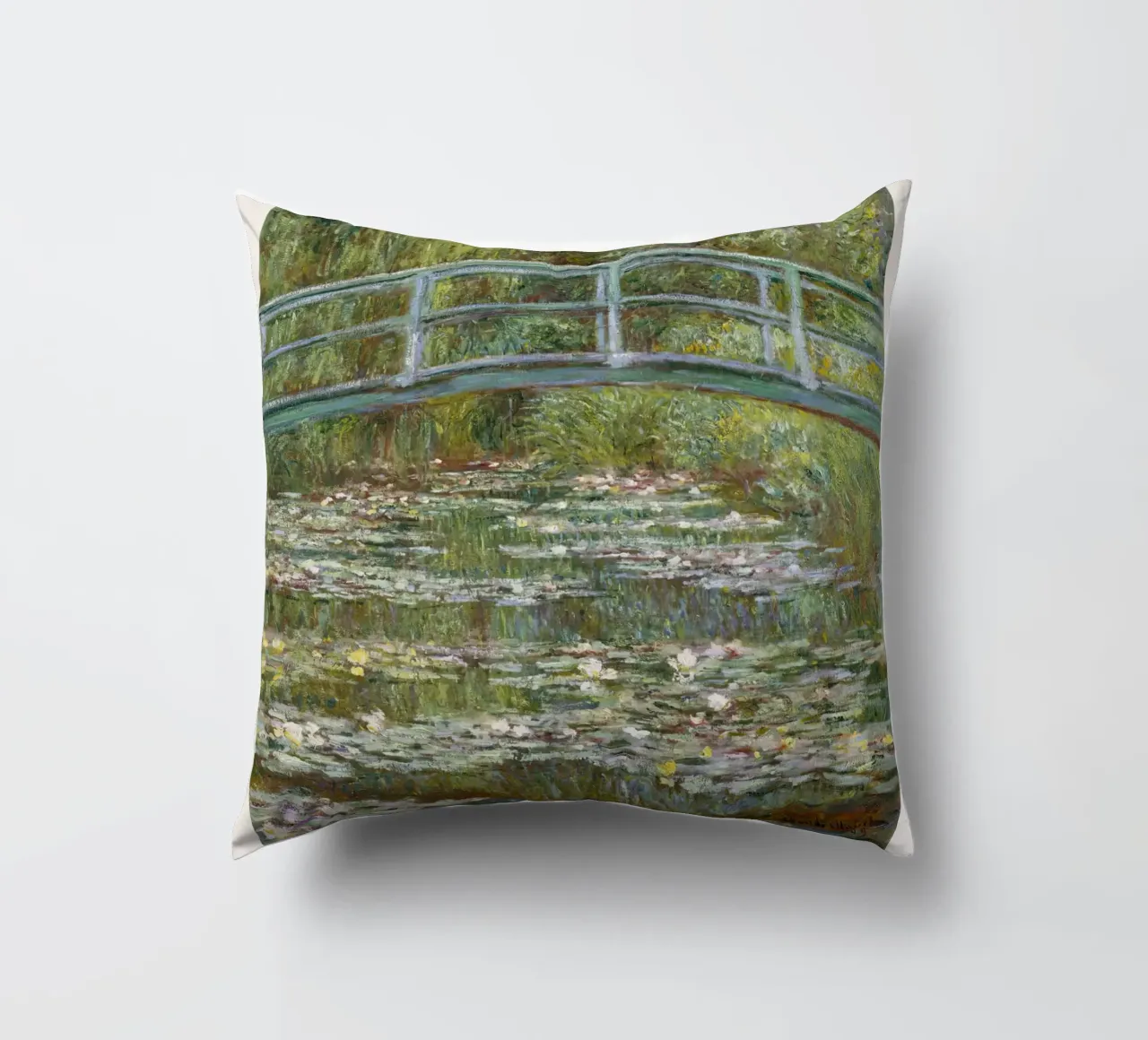 Ponte di Monet su uno stagno di ninfee 1899 cuscino da Jam Poster