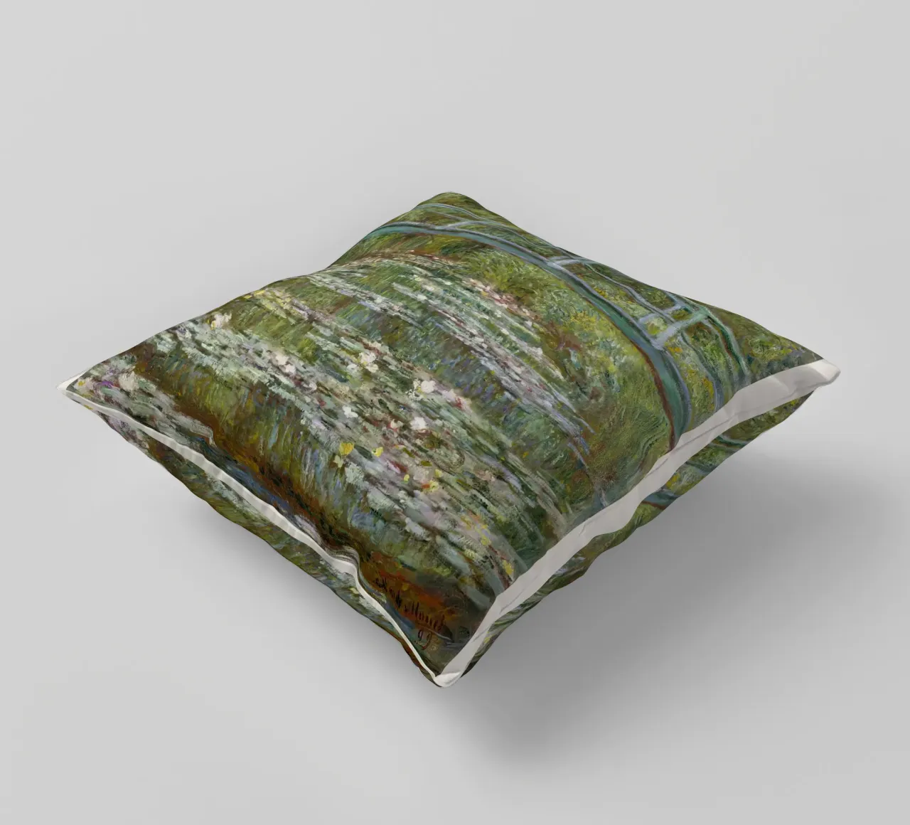 Ponte di Monet su uno stagno di ninfee 1899 cuscino da Jam Poster