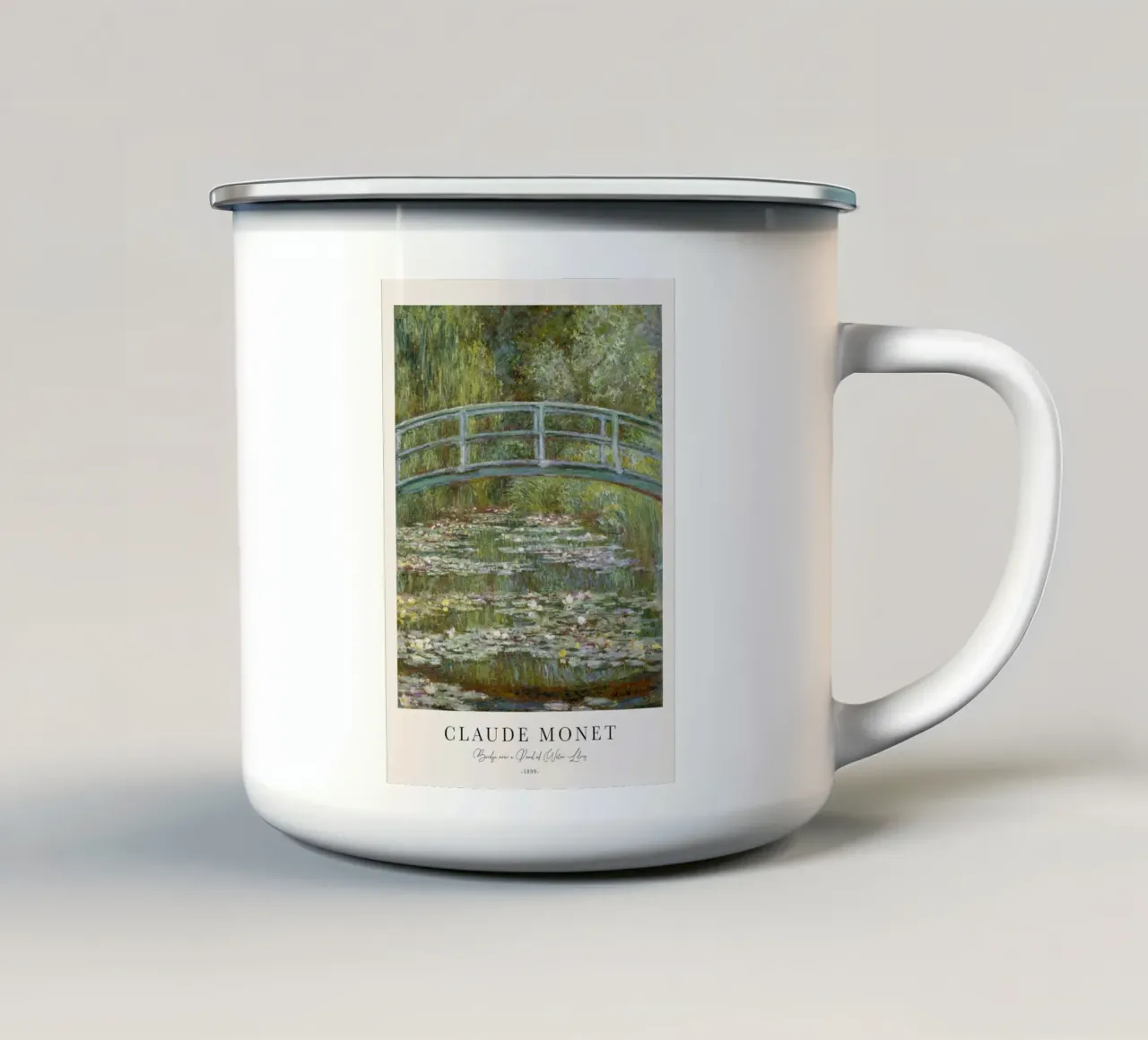 Ponte di Monet su uno stagno di ninfee 1899 tazza in smalto da Jam Poster