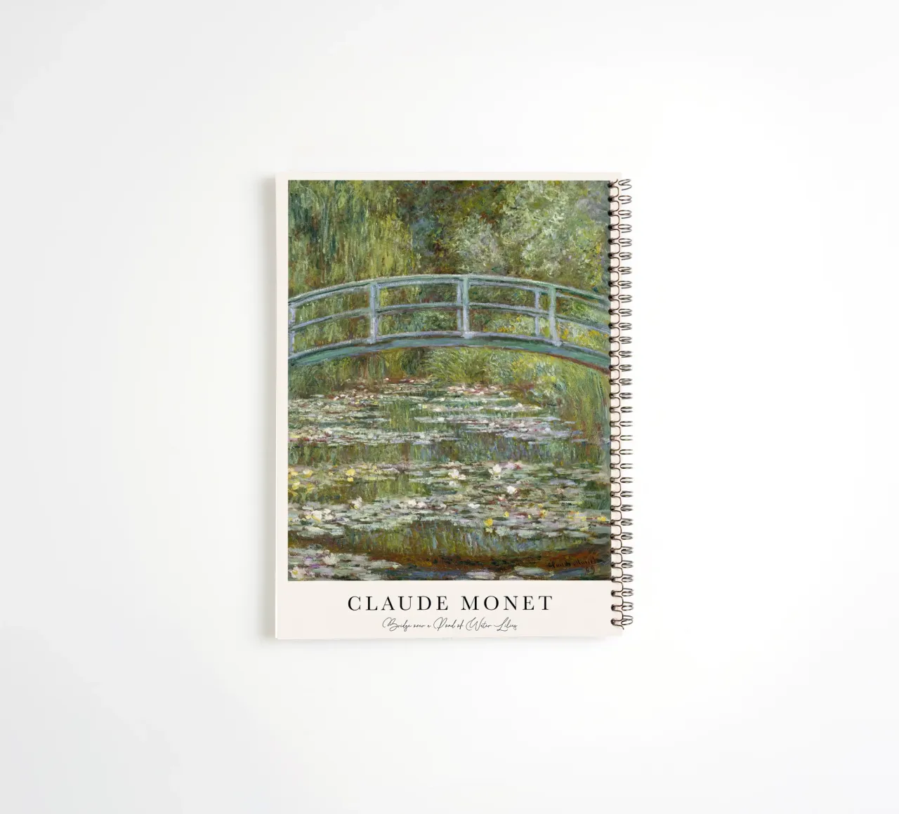 Monet Bridge over a Pond of Water Lilies 1899 spiral notebook by Jam Poster