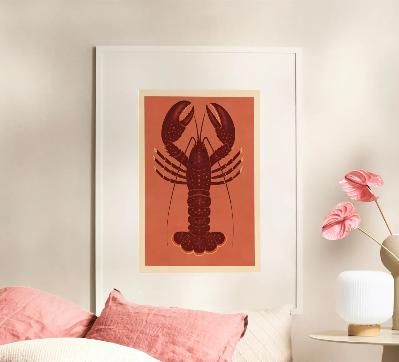Red Lobster – Graphic Coastal Print poster da Tide & Texture