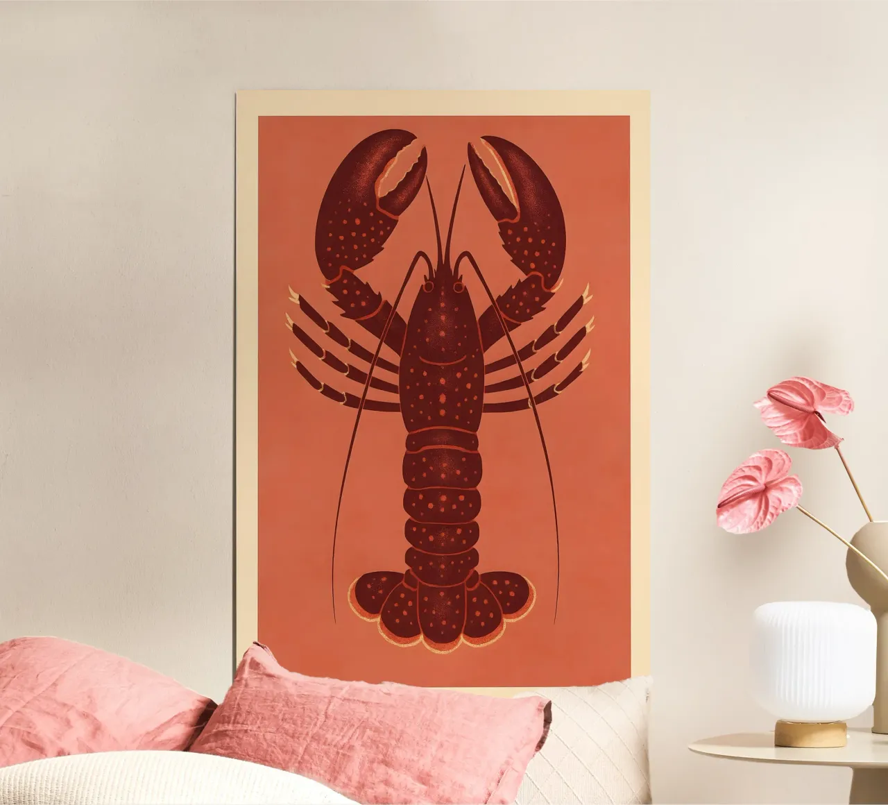Red Lobster – Graphic Coastal Print poster da Tide & Texture