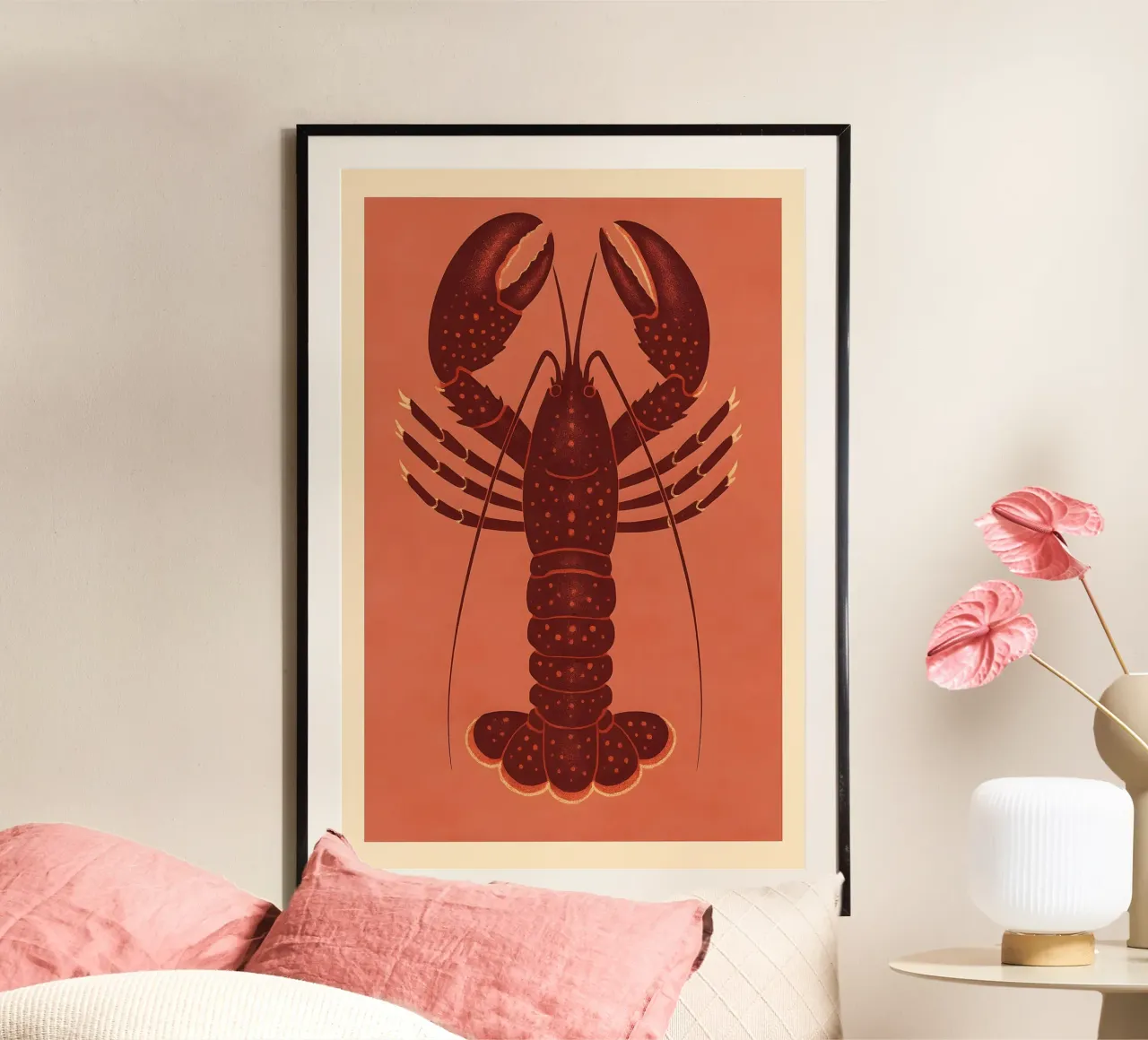 Red Lobster – Graphic Coastal Print poster da Tide & Texture
