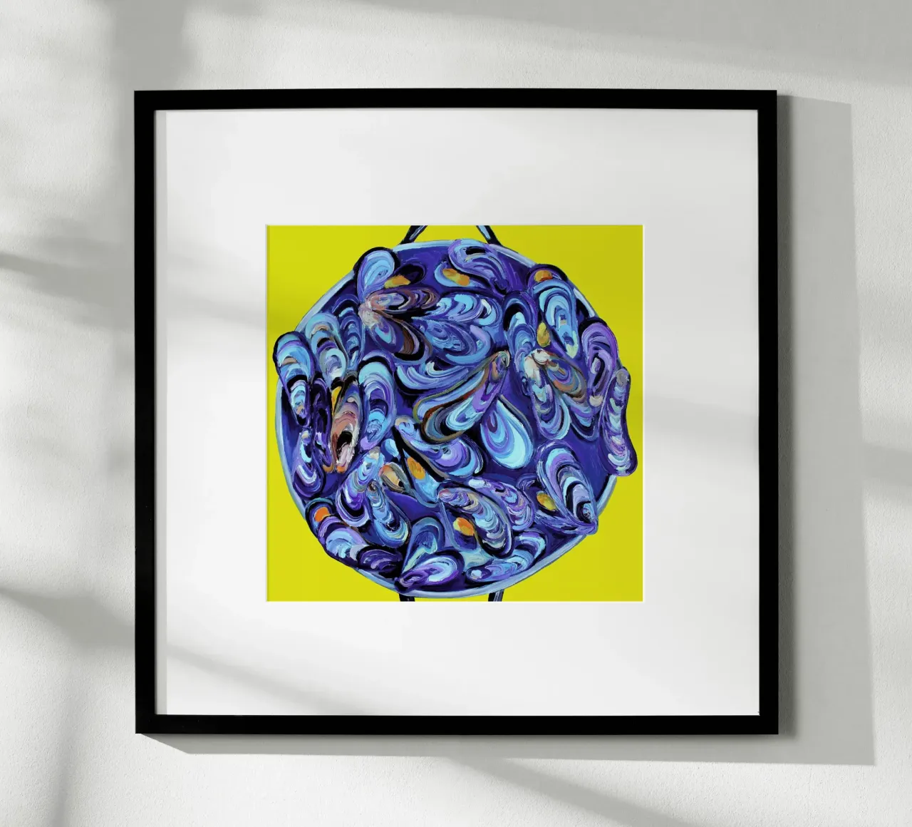 Steaming Pot Of Mussels poster con telaio in legno da Alice Straker