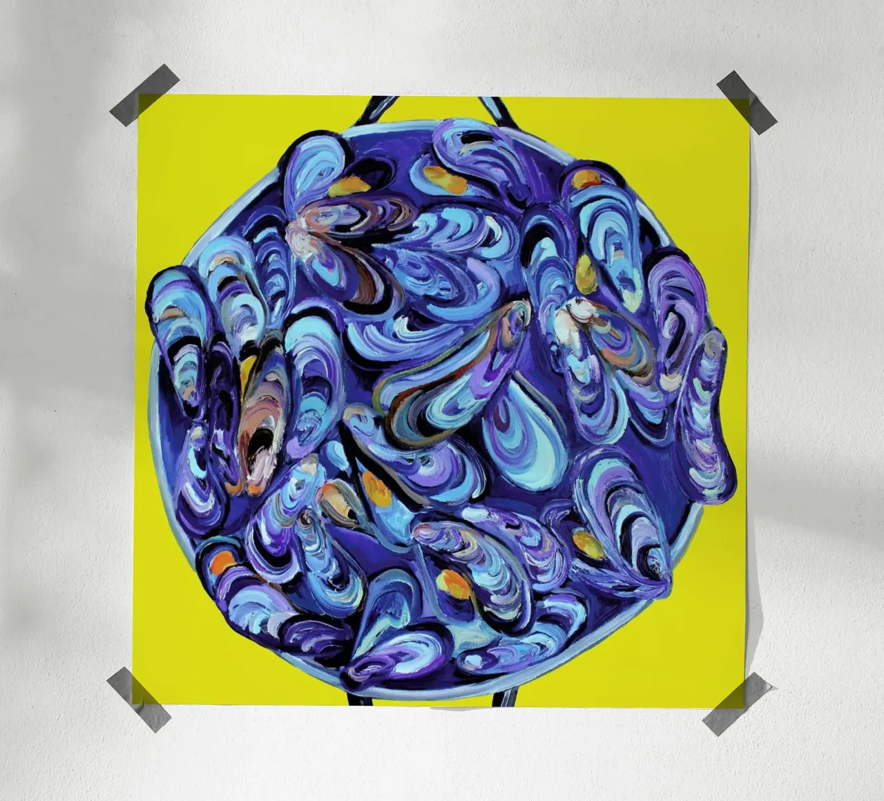 Steaming Pot Of Mussels poster con telaio in legno da Alice Straker